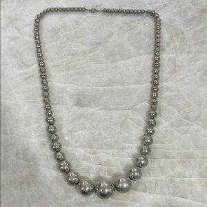 Elegant Silver Beaded Necklace